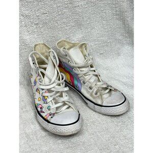 Converse Chuck Taylor Pink White Unicorn Rainbow High Top Sneakers Size 4 #45985
